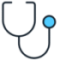 thin stethoscope duotone icon